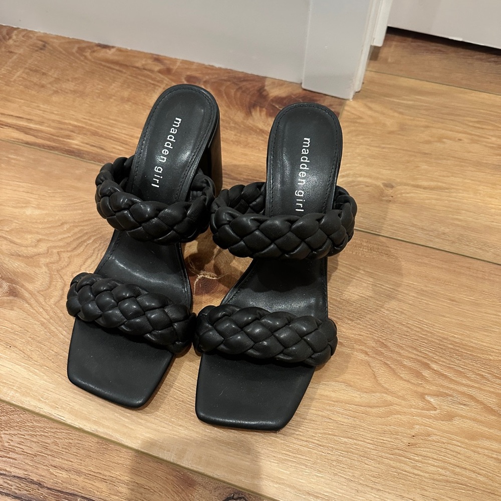Madden Girl Black Braided Heels